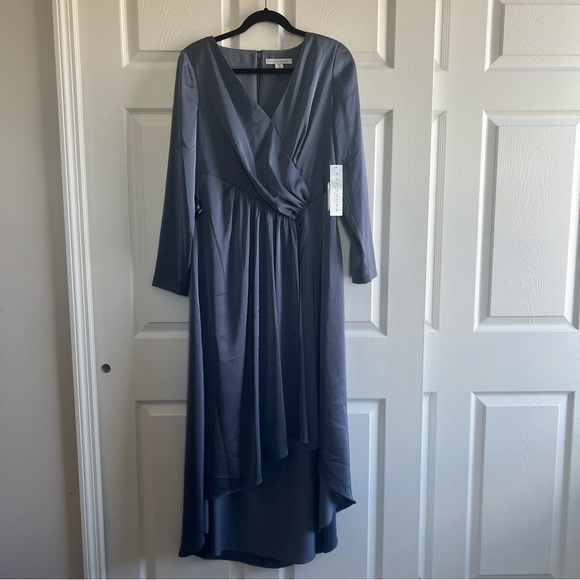 KAY UNGER Helena Hi-Lo Charmeuse Midi Dress - NEW WITH TAG - Picture 3 of 10
